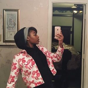 Kisses Printed Denim Jacket